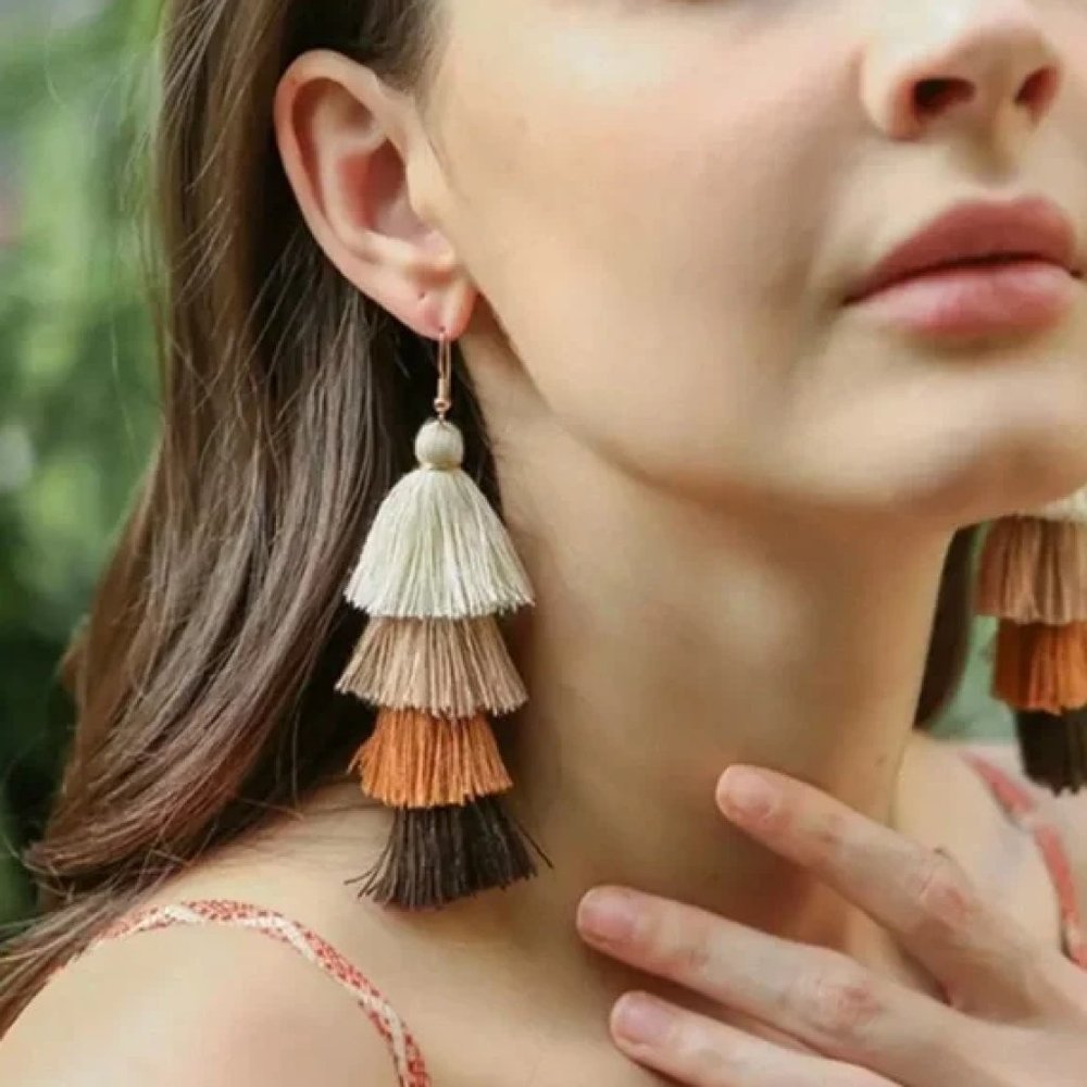 ZARA  Earthtone Tassel Earrings - NWOT